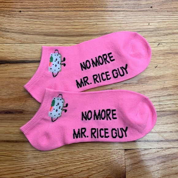 ❣️3/$15❣️ “NO MORE MR. RICE GUY” Ankle Socks - Picture 2 of 2